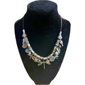 NWT! Story By Davinci Metal Dragonfly Statement Necklace & Earring Set